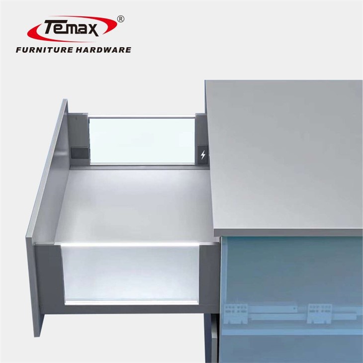 Soft Close Led Light Metal Box Drawer Slide Runner